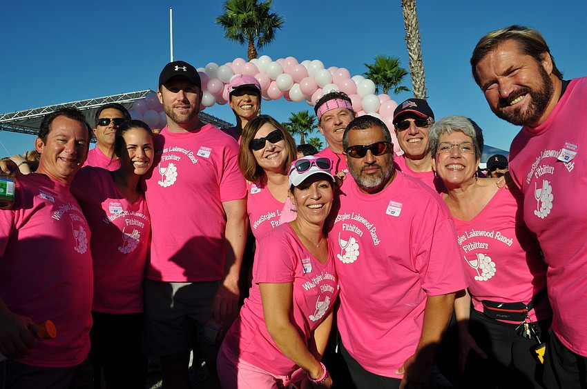 A team from WineStyles, in Lakewood Ranch, begins its walk.