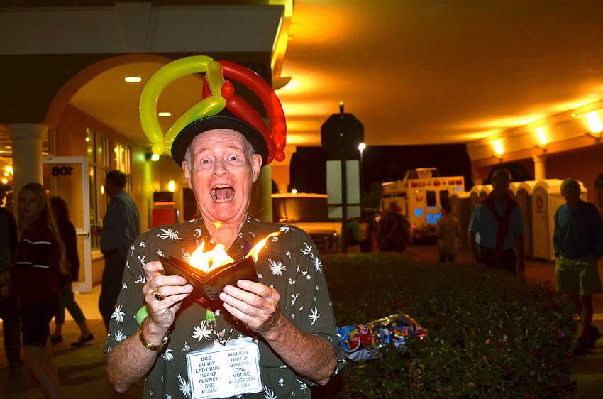 Stevie Dee performs tricks for spectators.