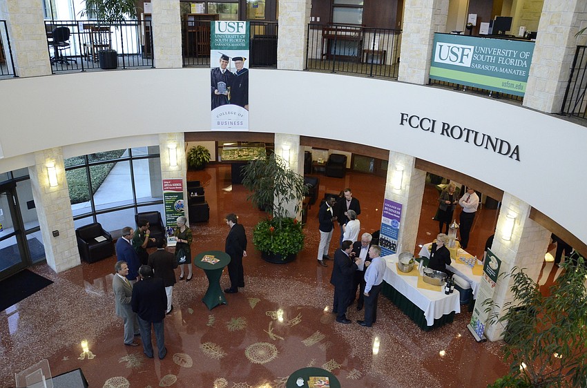 Attendees gathered in the rotunda on campus to welcome the new regional chancellor, Dr. Sandra Stone.