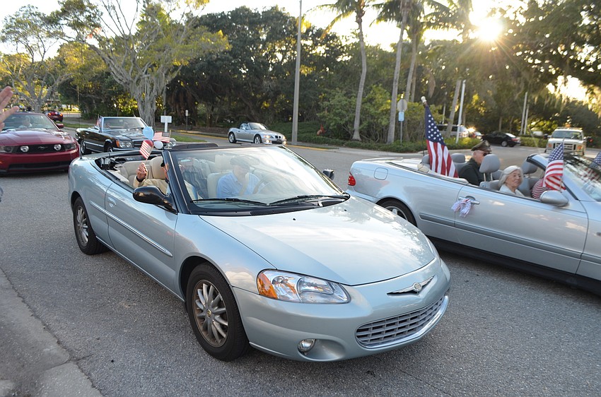 Veterans who chose not to walk in the parade were driven in convertibles.