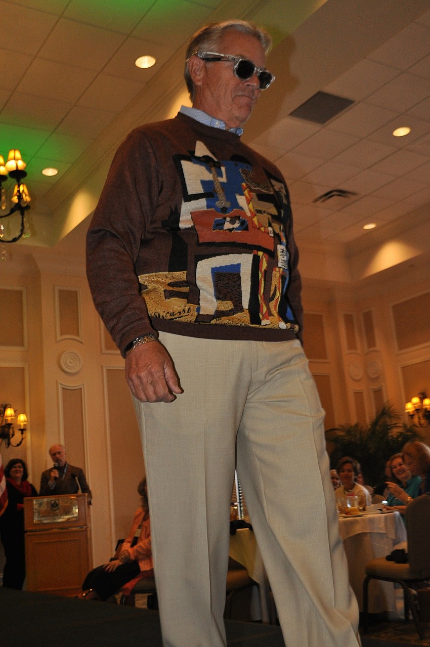Ken Jordan models a limited edition Picasso sweater. It is No. 117 of 300.