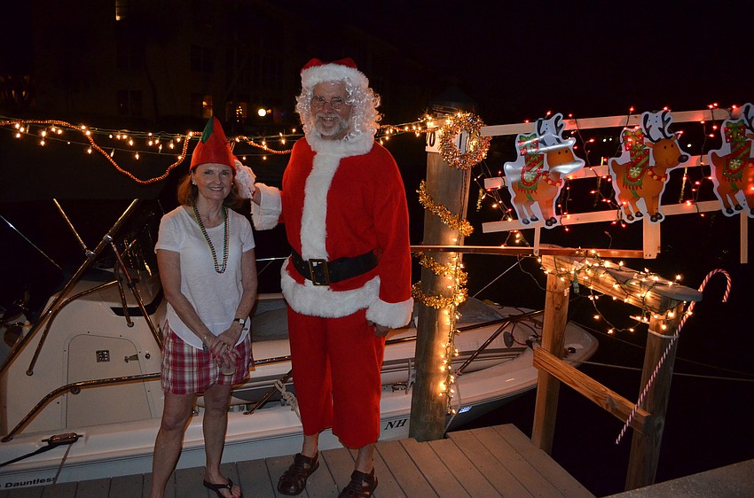 Maureen and John Shea in front of their dock