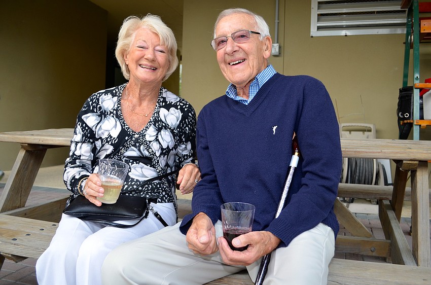 Joan and Frank Harben wait for the match to begin.