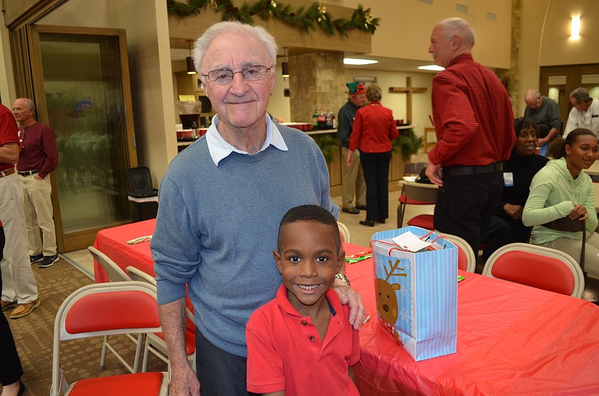 Reading buddies Barry Steiger and Jamal George