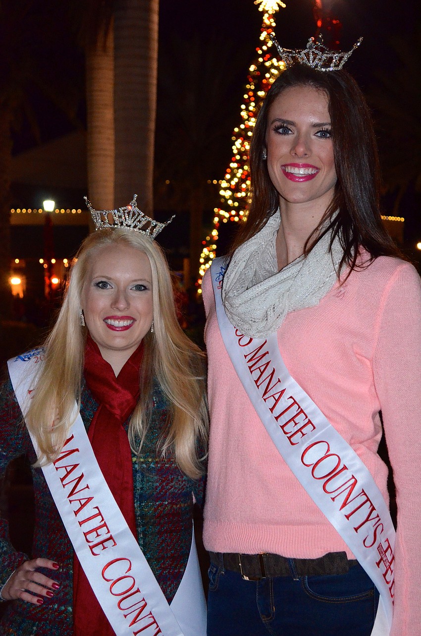 Beauty queens Haviland Kebler and Eryn Lalonde show off their pageant sashes.