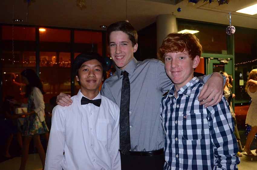 David Ngo, Dalton Buckner and Chase Buckley show off their formal attire.