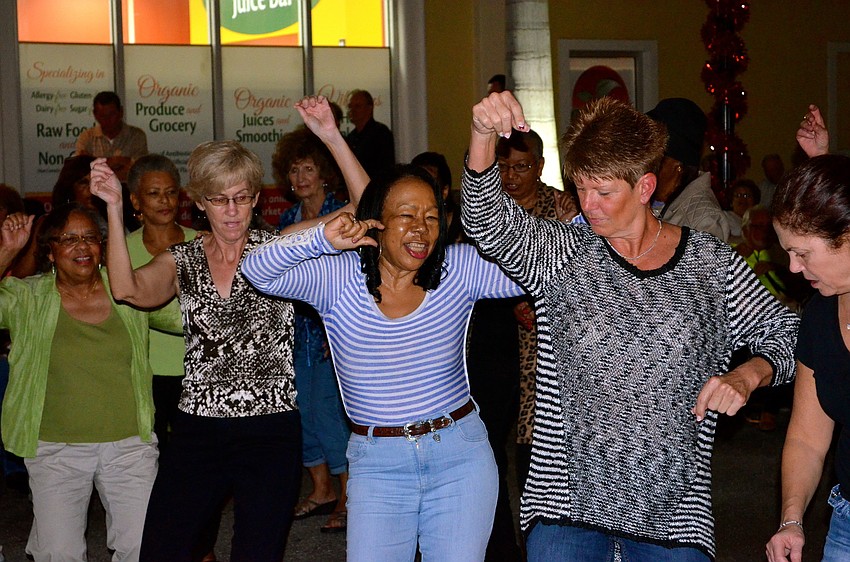 The crowd makes its own dance floor.