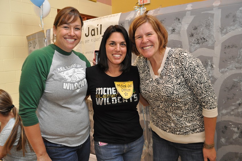 Stacy Freeman, Dawn Schmid and Gwyn Ingham throw guests in jail.