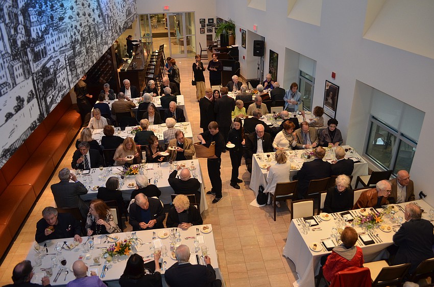 Members of the Sarasota Concert Association celebrating 70 years at the Treviso.