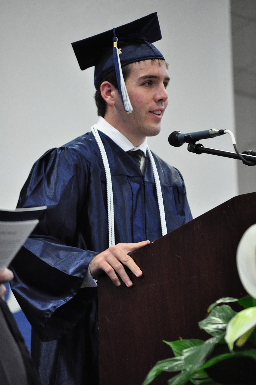 Quinton Fitzgerald speaks to his classmates about candy.