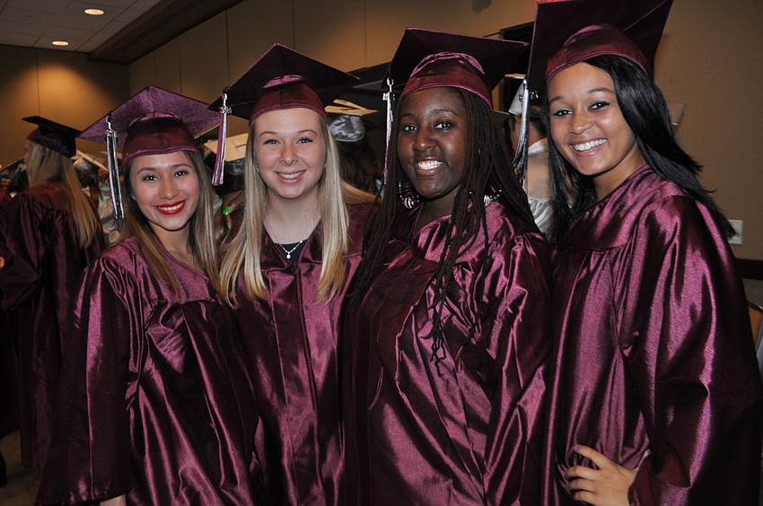 Itzia Santa Maria, Kelsey Saalmann, Delnesha Roux-Benson and Kiarris Robinson