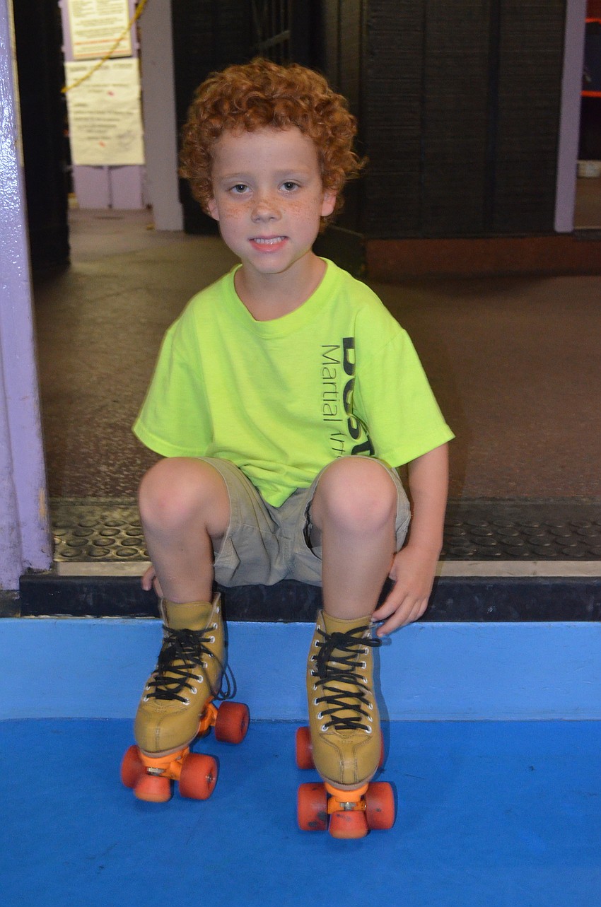 Reese Stalker gets ready to skate.