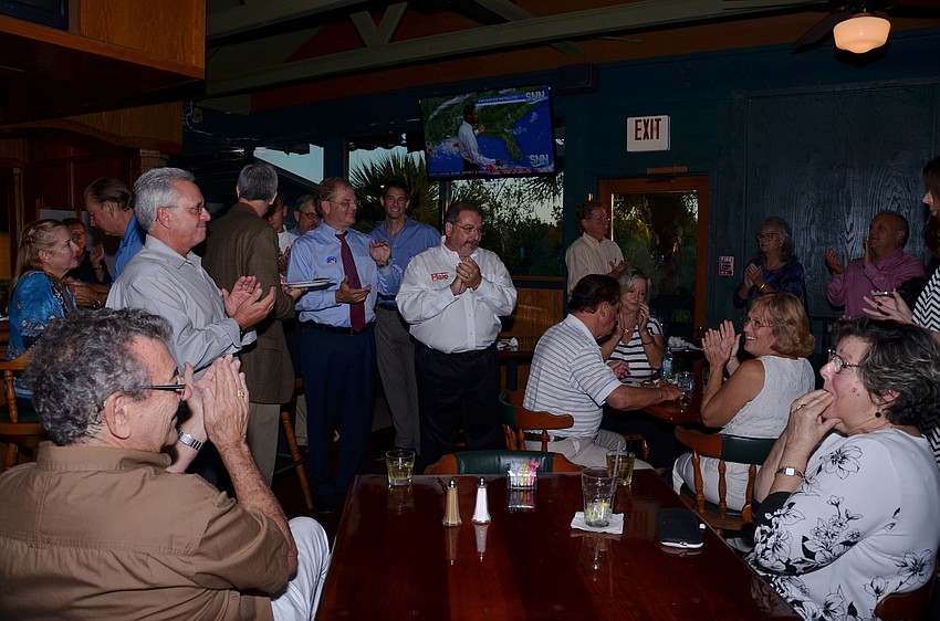Alan Maio stood up to thank his family and volunteers for their help during the primary campaign as 92 precincts showed Maio as the victor.