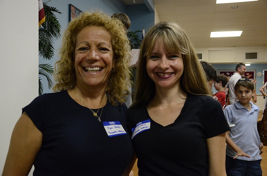 Mora Shosh Nadel, the Resource teacher, and Mora Lesley Lempel, the 6th grade teacher, met students and parents at the Temple's religious school orientation. Lempel also teaches a cooking class that shows students Jewish recipes from around the world.