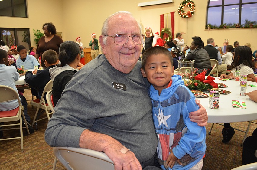 Reading buddies Gil Lucas and Gregory Garcia