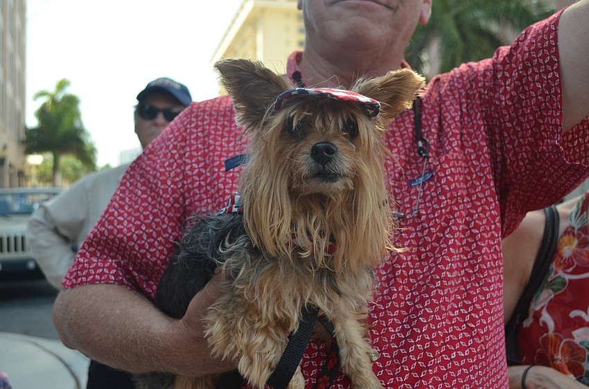Kyla wears her patriotic gear.