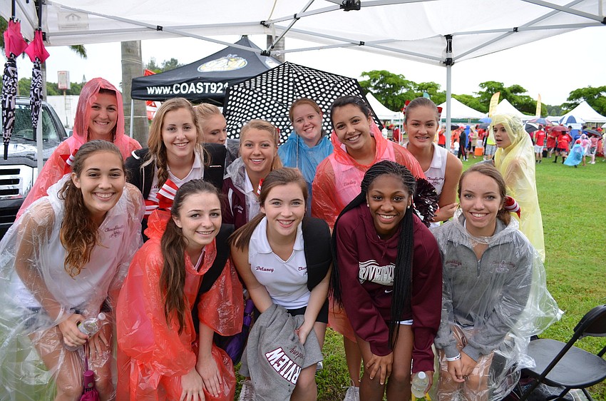 Riverview High School Varsity Cheerleaders supported walkers and runners throughout the morning at the Heart Walk.