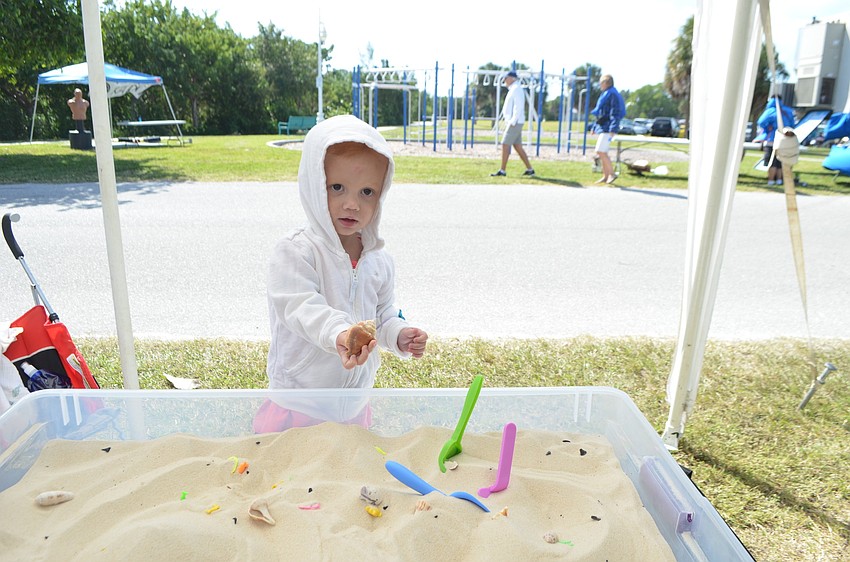 Abby Conn, 20 months, at the HDR booth