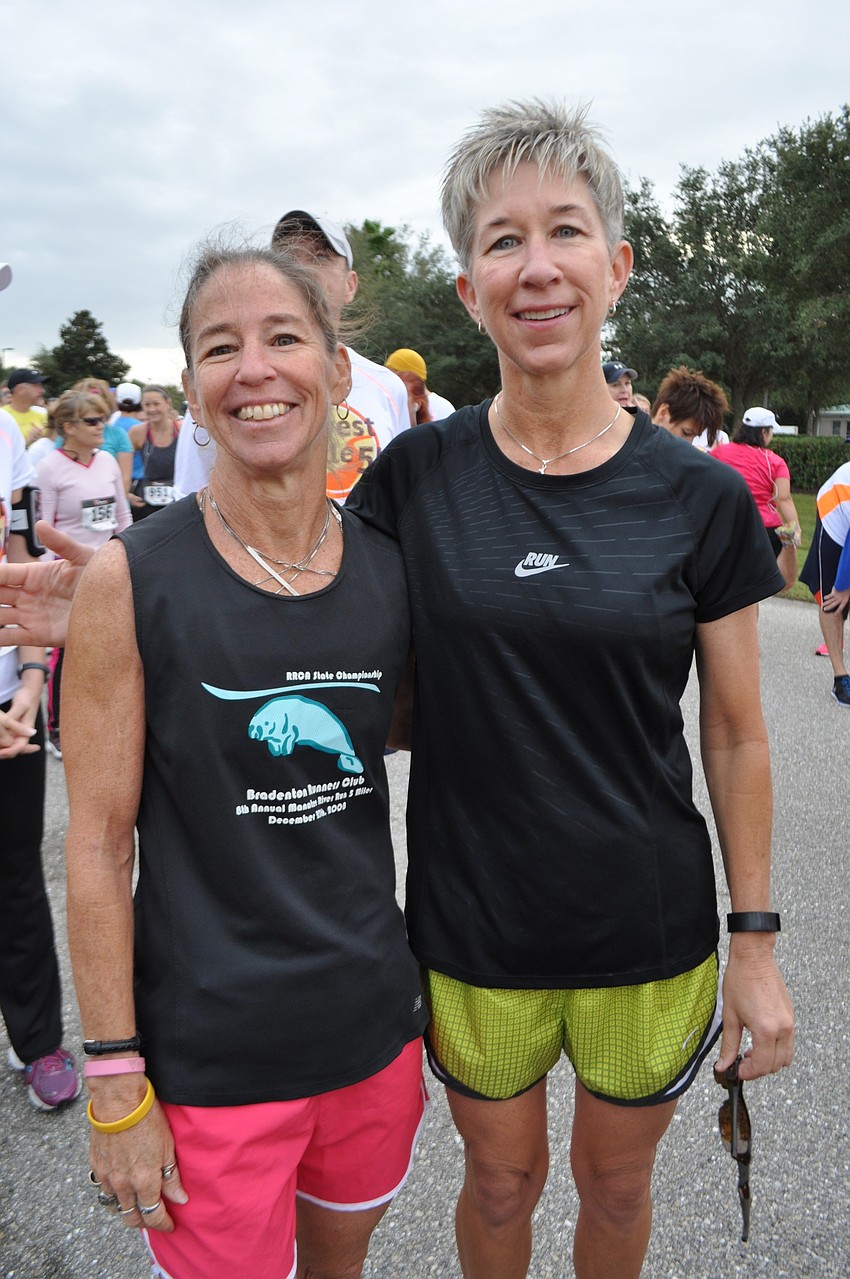 Jennifer Glassburn and Allison Moe, of Lakewood Ranch, know each other through running.