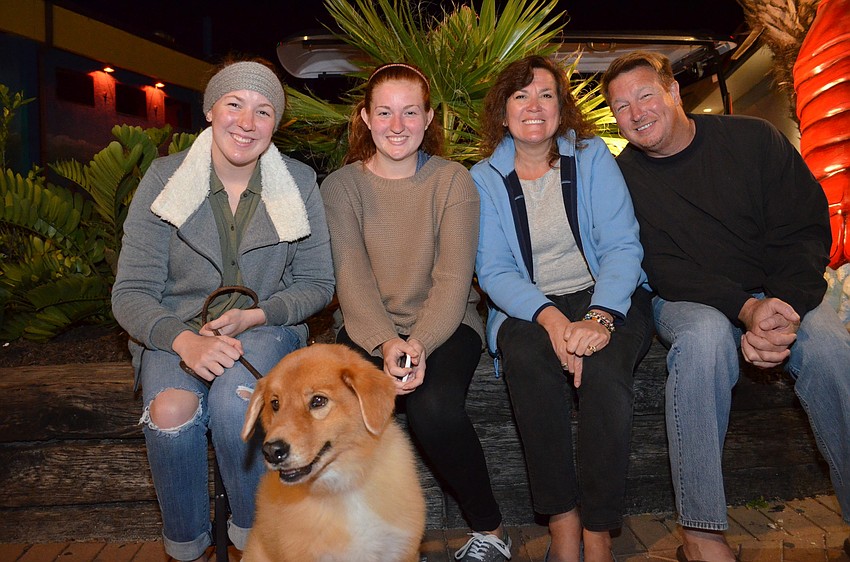Jessica Robinson, Katelyn Robinson, Lori and Jeff Robinson with Socks.