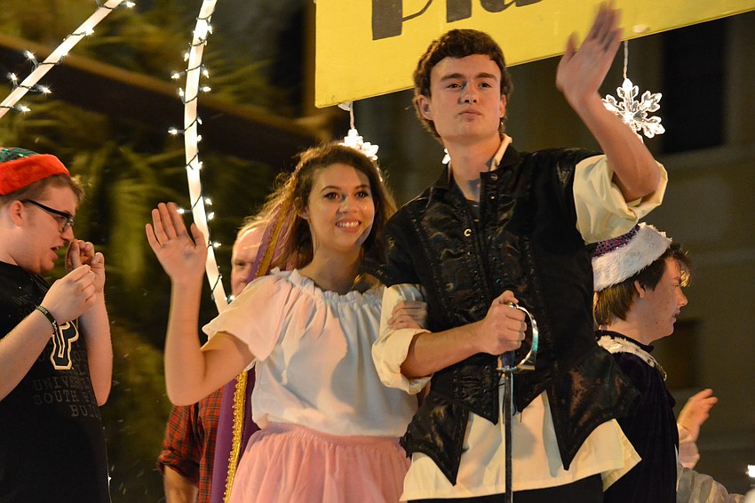 Members of Sarasota High School Theatre appeared in the holiday parade.