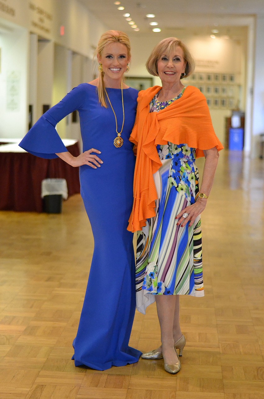 Montana Taplinger and Sue Rosin in their first looks for the fashion show.