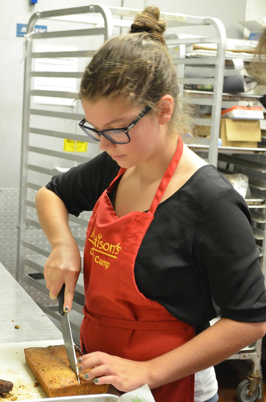 Annie Sutherland prepares bread baskets
