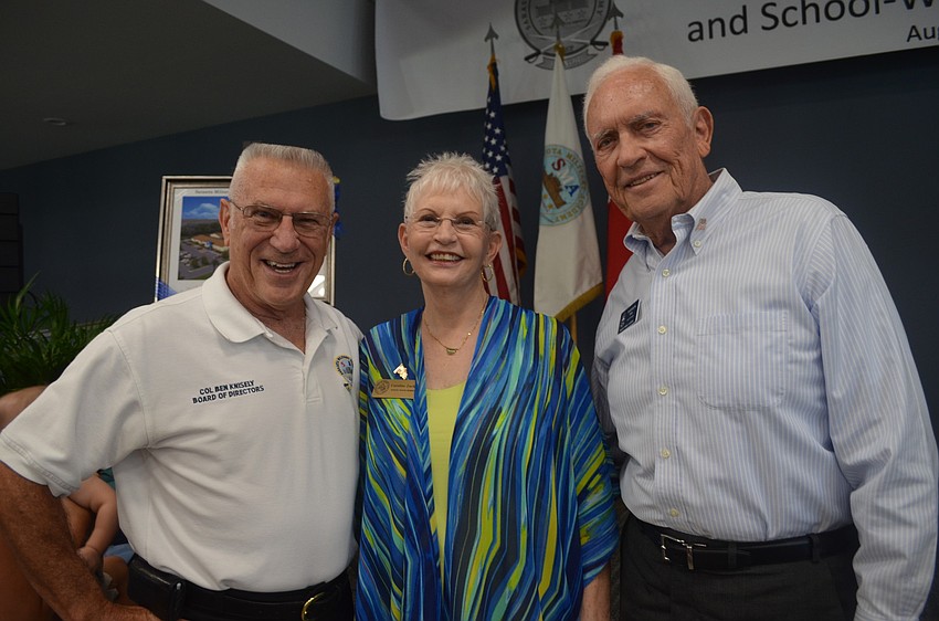 SMA Board of Director member Col. Ben Knisely, Sarasota County School board member Caroline Zucker and SMA Board of Directors  Treasurer Frederick Derr