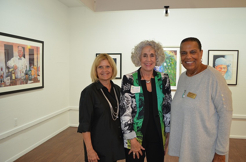 Art center director Jane Buckman, Sharon Prizant and Michele Redwine