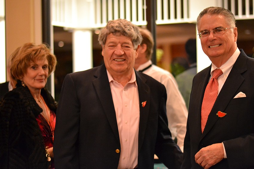 Linde and Frank Ward with Longboat Key Kiwanis President, Armando Linde.
