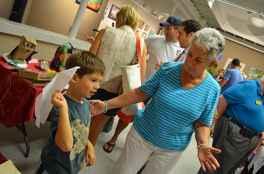 Gabriel Yamada shows his grandma Judi Stafford that art can be fun!