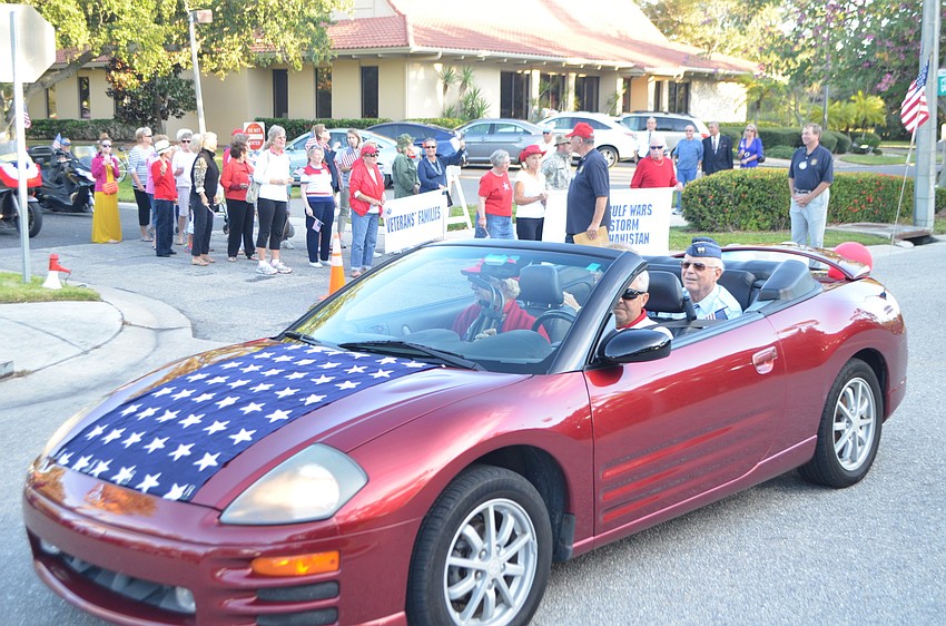 Veterans who chose not to walk in the parade were driven in convertibles.