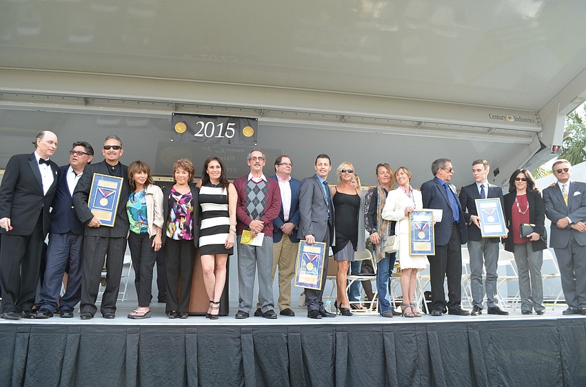 The award recipients and their families