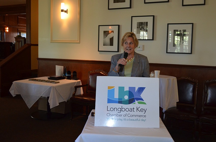 President Gail Loefgren speaks to the Chamber