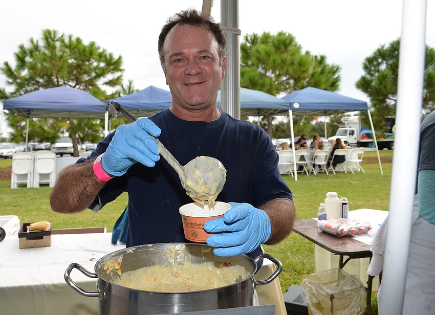 Tom Medeiros serves corn chowder from The Lovinâ€™ Spoonful.