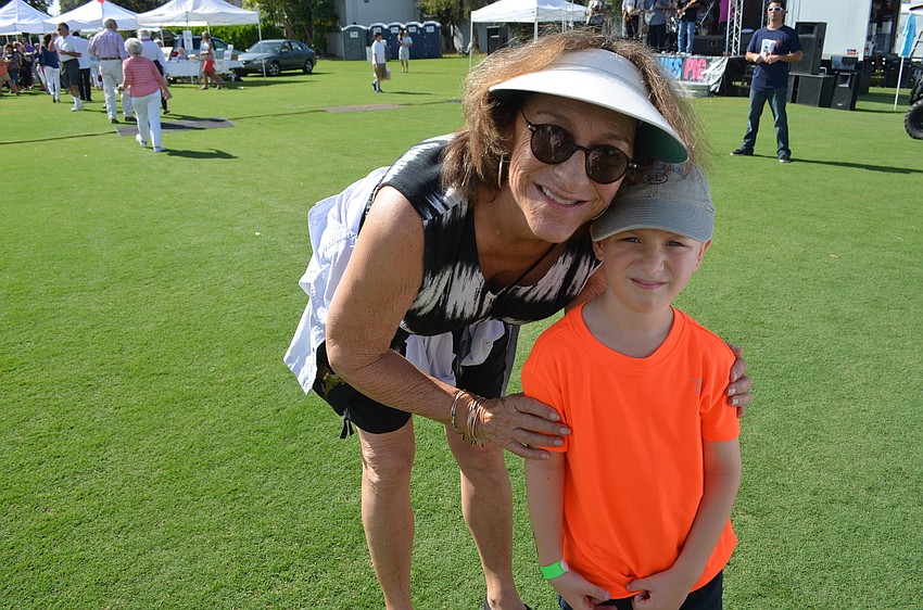 Carol Falck with grandson, Hayne, 5
