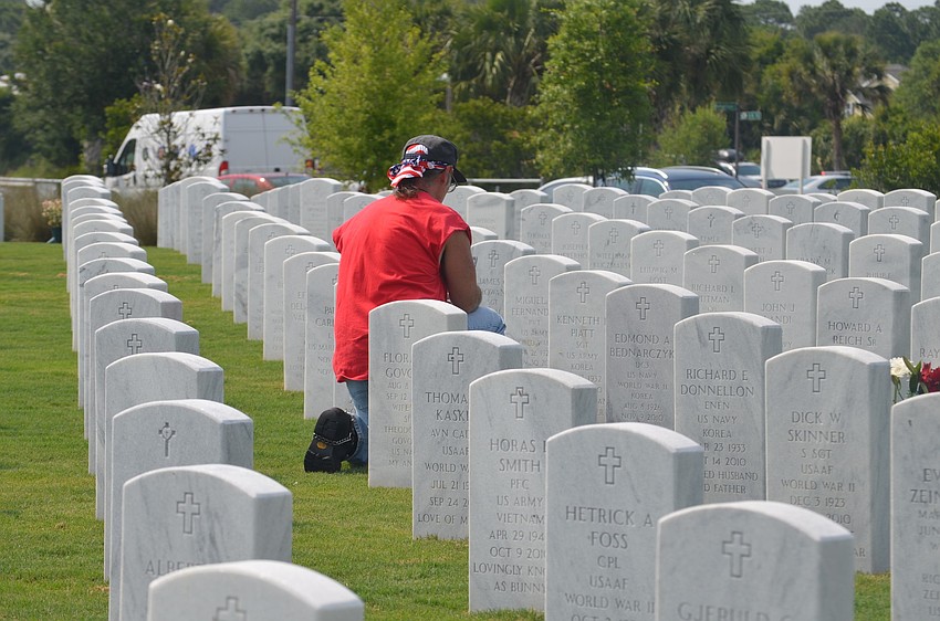 Veterans remembered their friends and family after the ceremony.