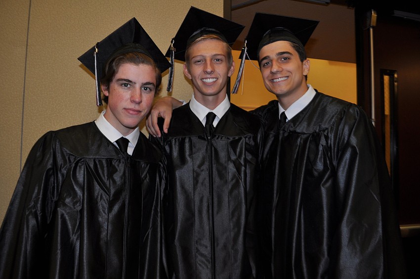 Sam Woolf with friends Lou Ziebell and Logan Marshall