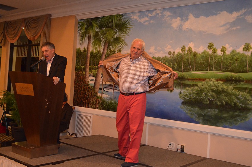 Town Commissioner Irwin Pastor shows off his outfit.