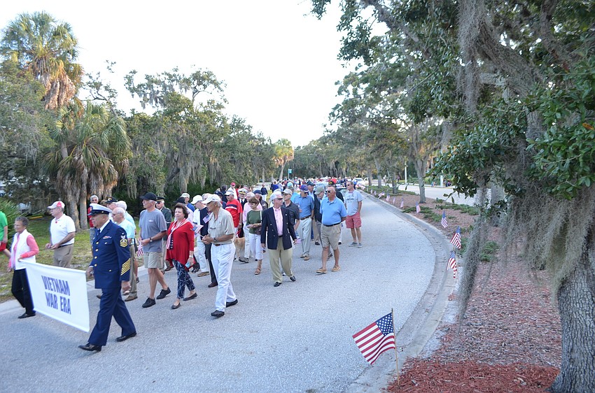 Approximately 125 veterans marched in the parade.