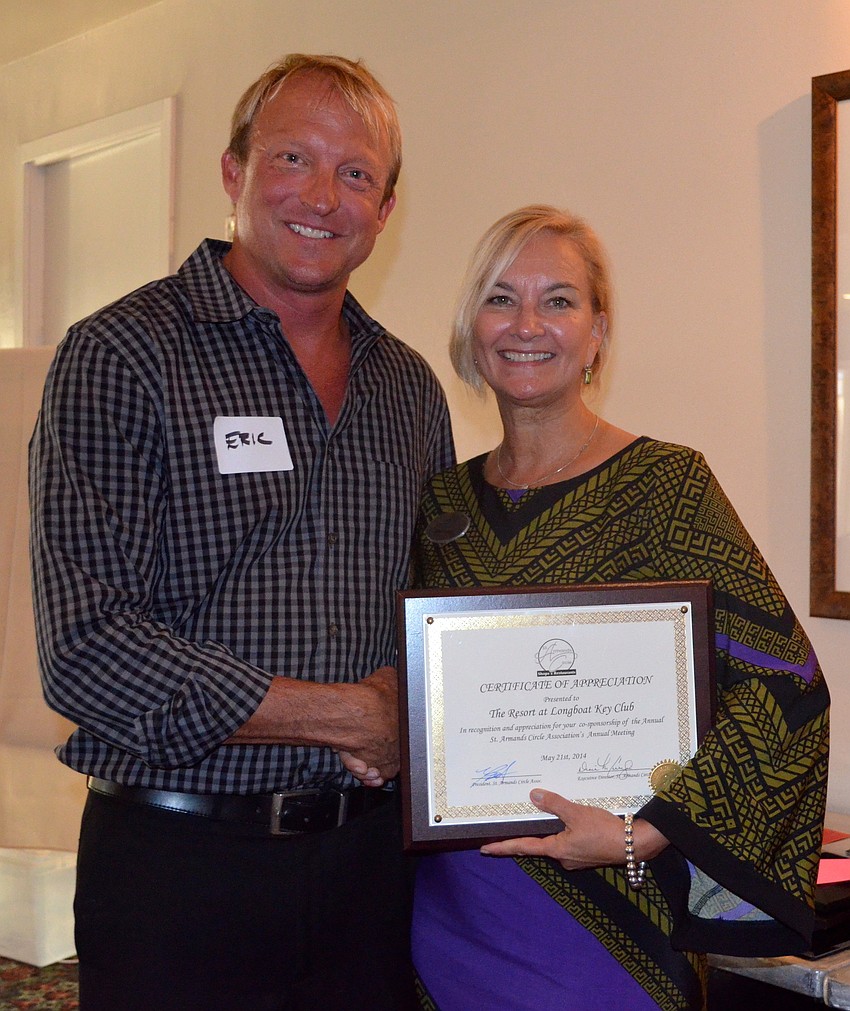 Past President Eric Seace with Sandra Rios