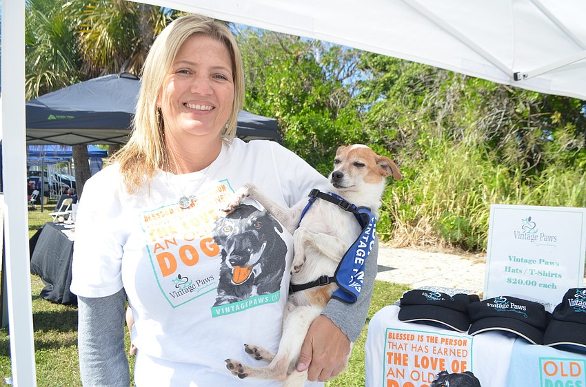 Jennifer Hummer, founder of Vintage Paws senior dog rescue, and Jeter