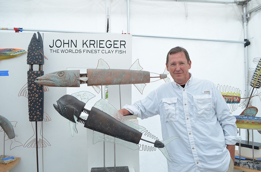 John Krieger and his clay fish