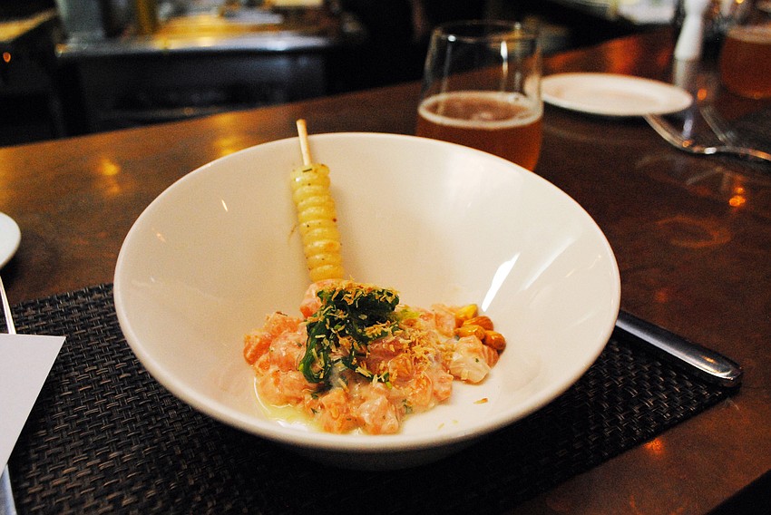 First course: Chifa ceviche paired with â€˜Tropicale Heatwaveâ€™