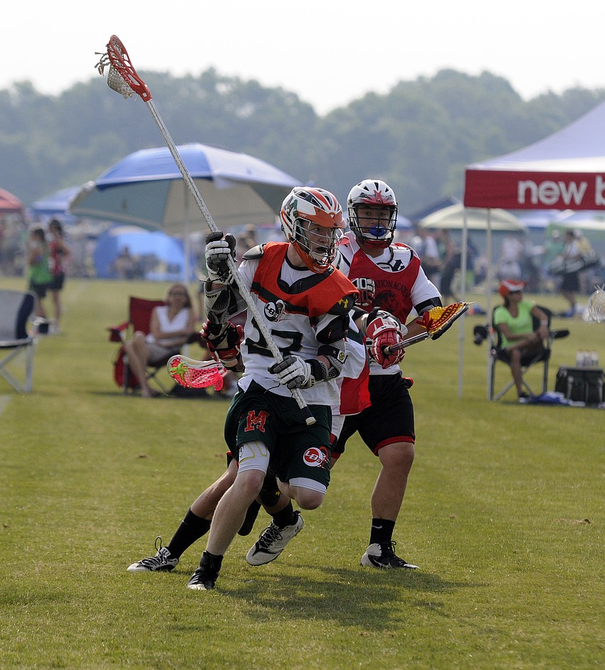 Monsters U15 player Matt McDonnell attempts a shot in the second half versus Inspiration Academy.
