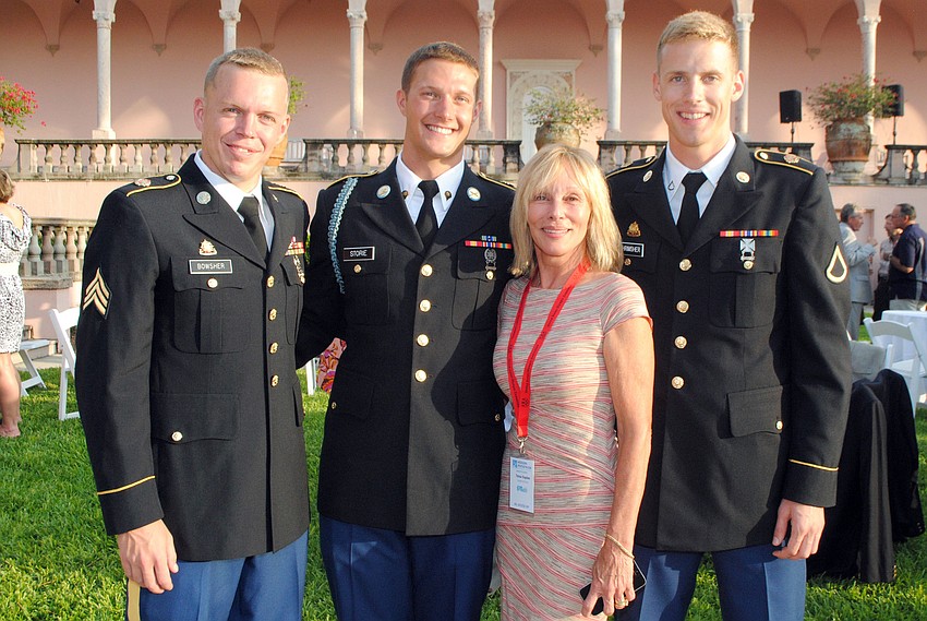 Dennis Bowsher, Logan Storie, Lt. Col. Tessa Suplee and Nathan Schrimsher