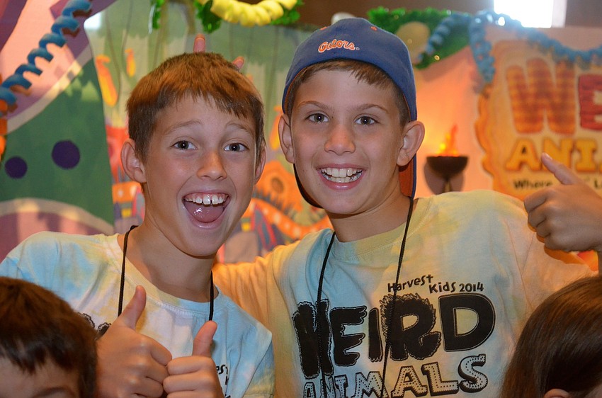 Tyler Perkins and Jack Lay goof around.