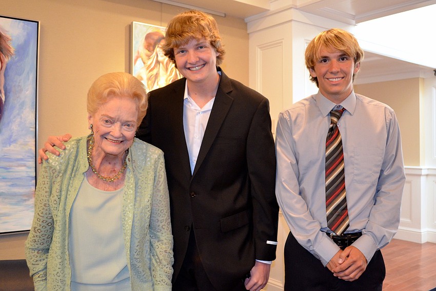 Laura Hansen with her grandson, David Oâ€™Connell, and his friend, Austin Averett