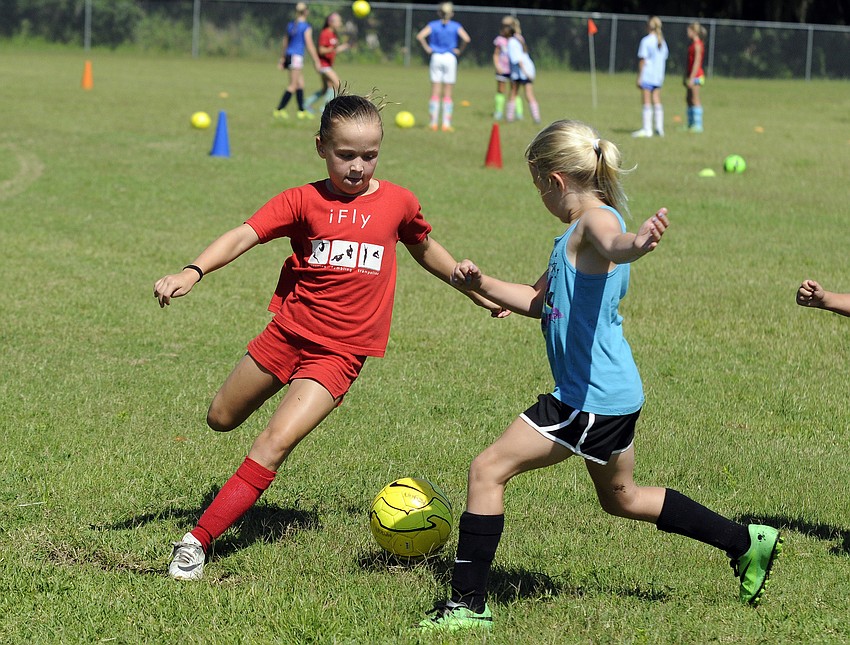 Eight-year-old Ally Frank plays soccer for the Braden River Soccer Clubâ€™s U9 team.