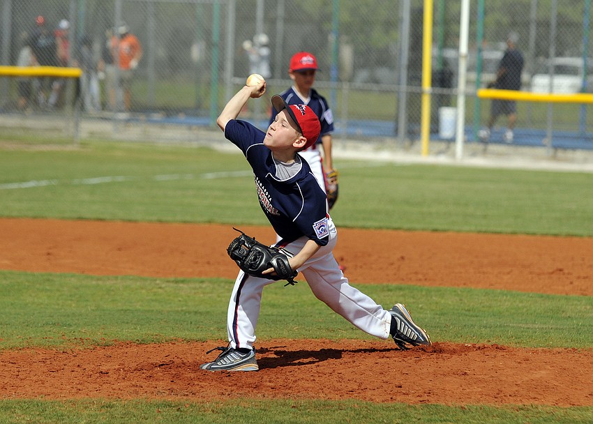 Brian Halloran got the call on the mound during the Sarasota National 9/10 teamâ€™s tournament opener versus Sarasota American June 21.